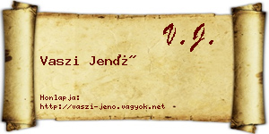 Vaszi Jenő névjegykártya